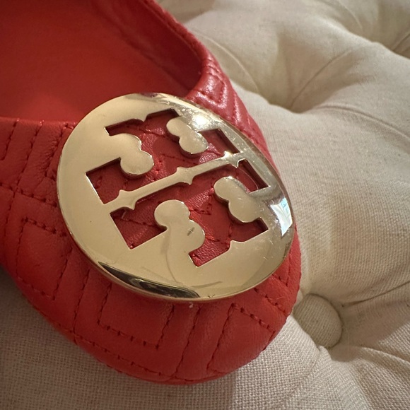 Tory Burch Minnie Quilted Travel Ballet Flat 7.5 Bright Samba/Gold - Picture 9 of 9